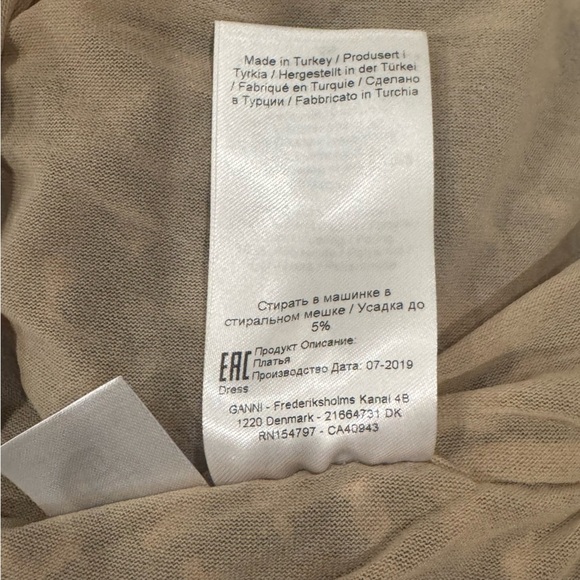 NWOT Ganni Ruched Leopard Print Mini Dress Animal Print Size EU 40 US 8 - Picture 10 of 10